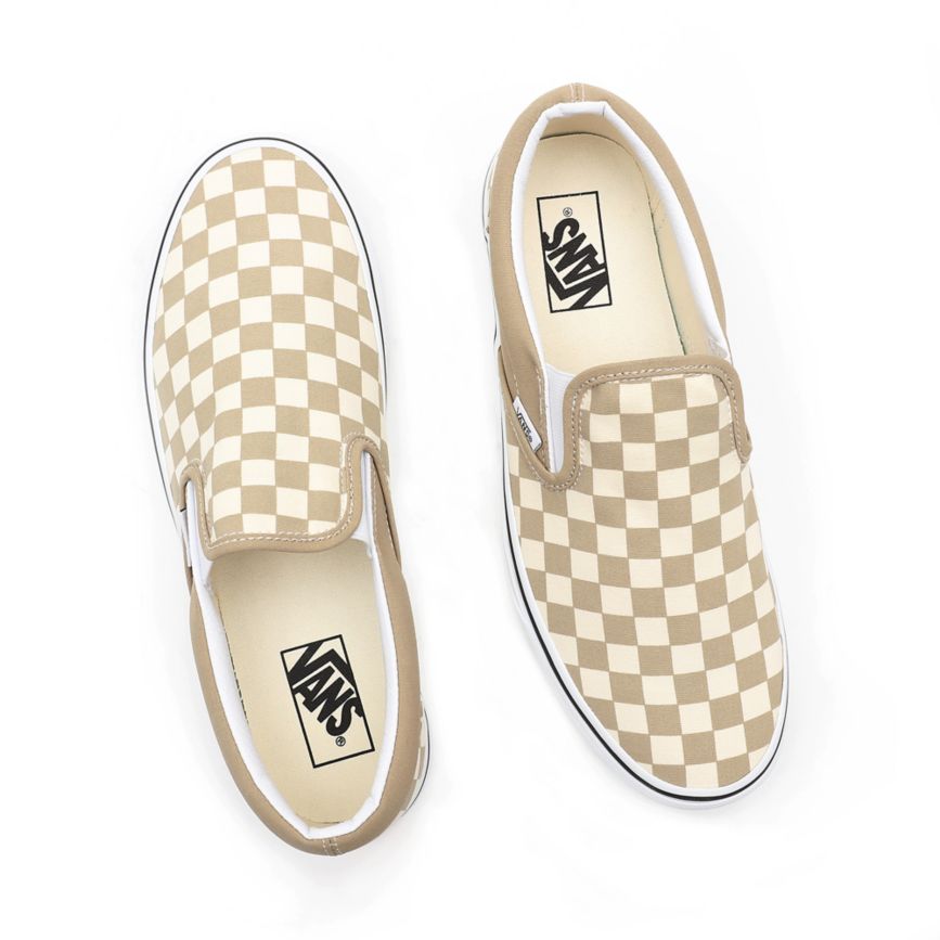 Vans Checkerboard Klassieke Slip-On Beige | VN389D8MS31