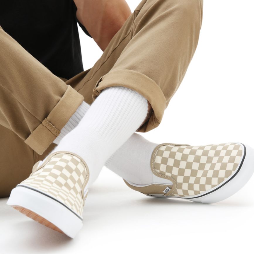 Vans Checkerboard Klassieke Slip-On Beige | VN389D8MS31