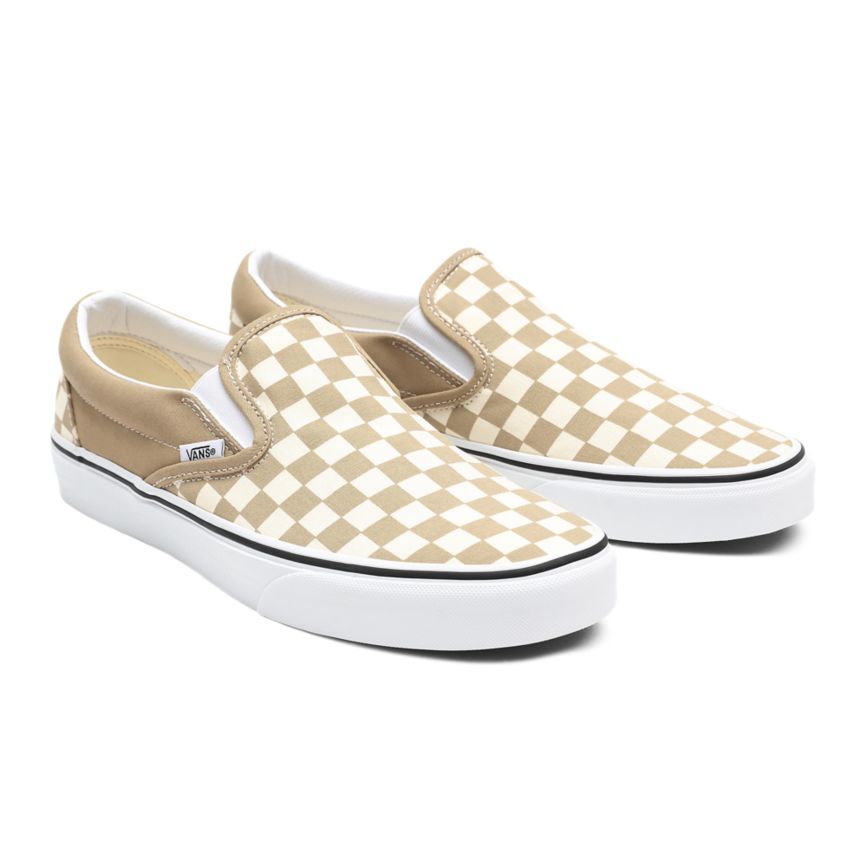 Vans Checkerboard Klassieke Slip-On Beige | VN389D8MS31