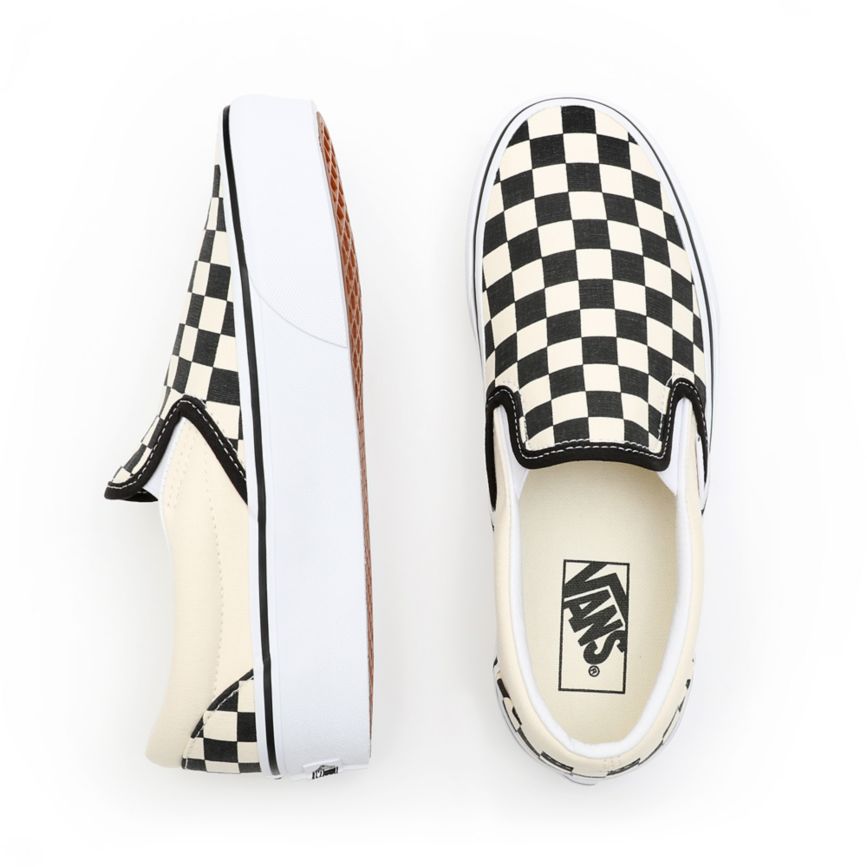 Vans Checkerboard Klassieke Slip-On Platform Noir | VN004X1TZ65