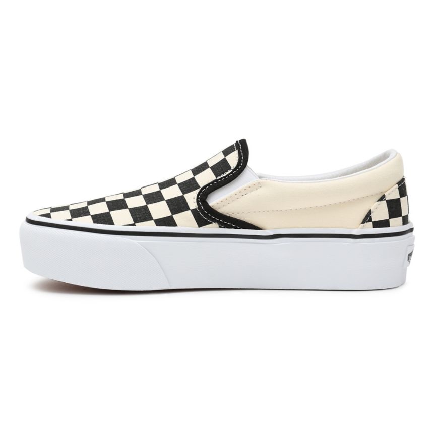Vans Checkerboard Klassieke Slip-On Platform Noir | VN004X1TZ65