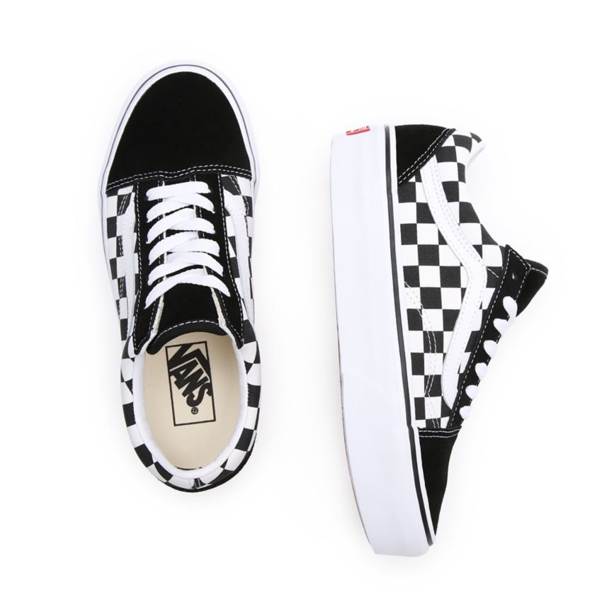 Vans Checkerboard Old Skool Platform Noir | VN639N7AA96