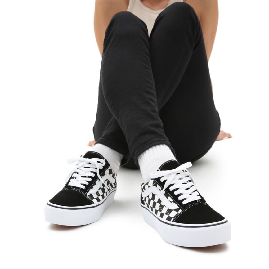 Vans Checkerboard Old Skool Platform Noir | VN639N7AA96