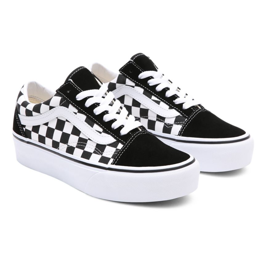 Vans Checkerboard Old Skool Platform Noir | VN639N7AA96
