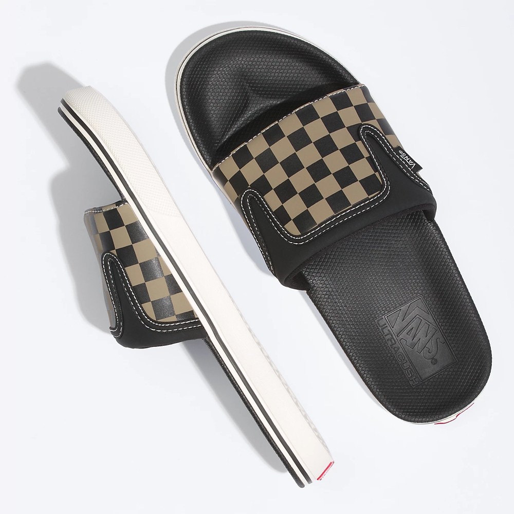 Vans Checkerboard Ultracush Badslippers-On Noir | VN661I4MW18