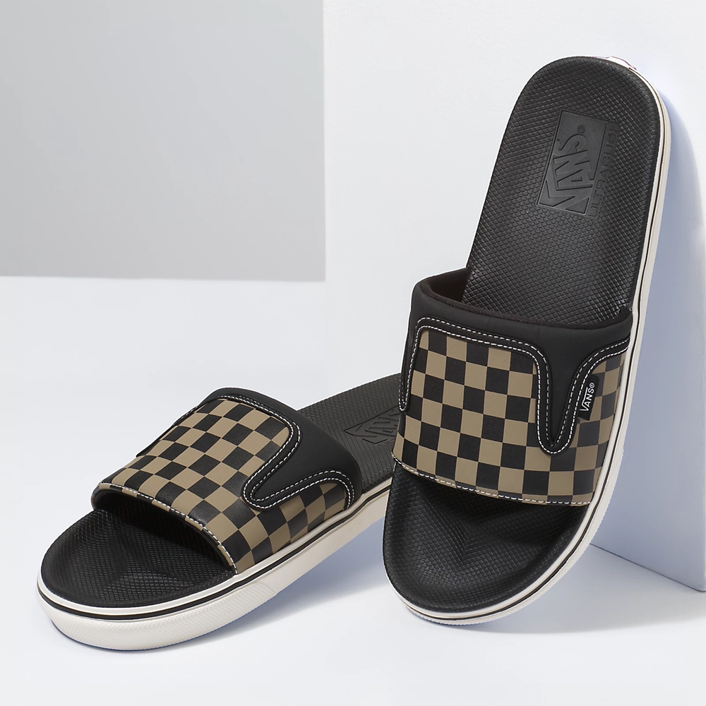 Vans Checkerboard Ultracush Badslippers-On Noir | VN661I4MW18