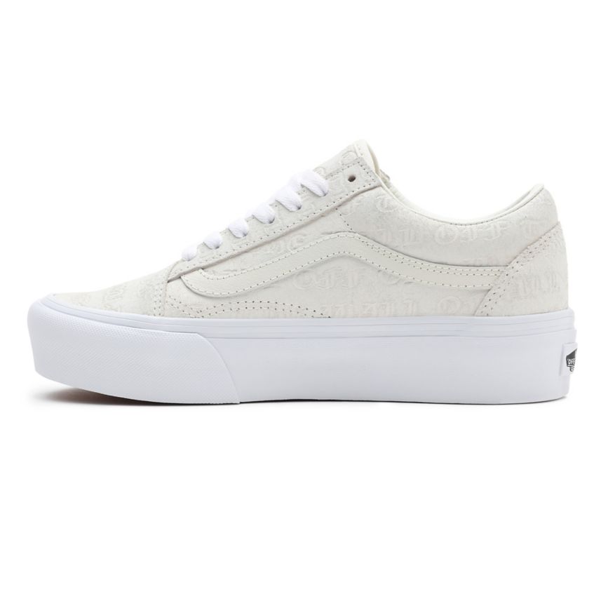 Vans Deboss Otw Old Skool Platform Blanche | VN386C0DQ72