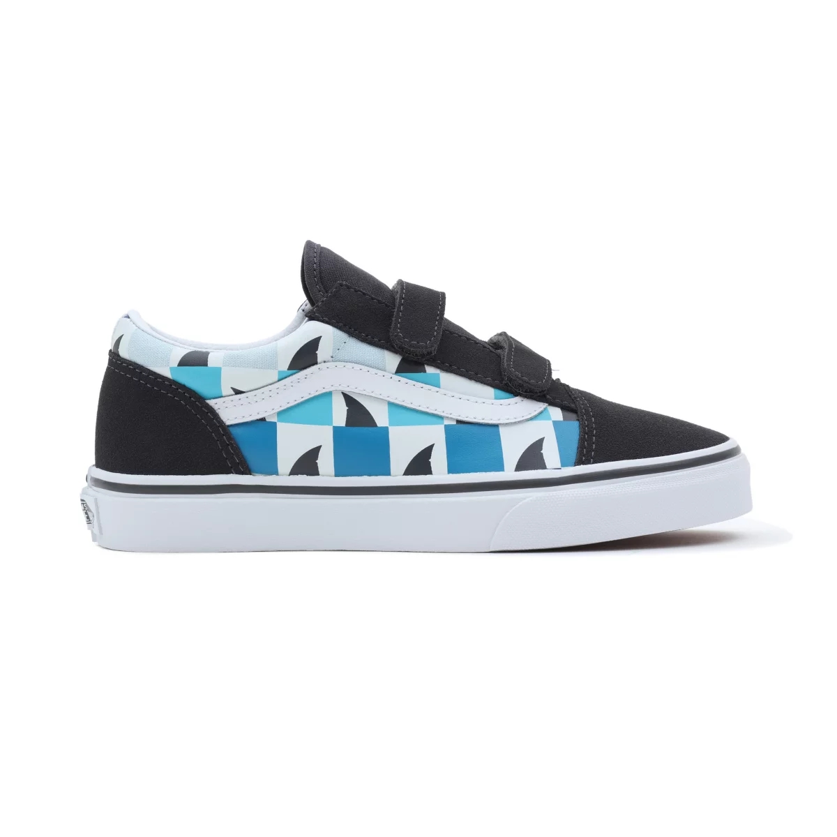 Vans Glow Checkerboard Sharks Old Skool Klittenband Noir | VN963K2KC46