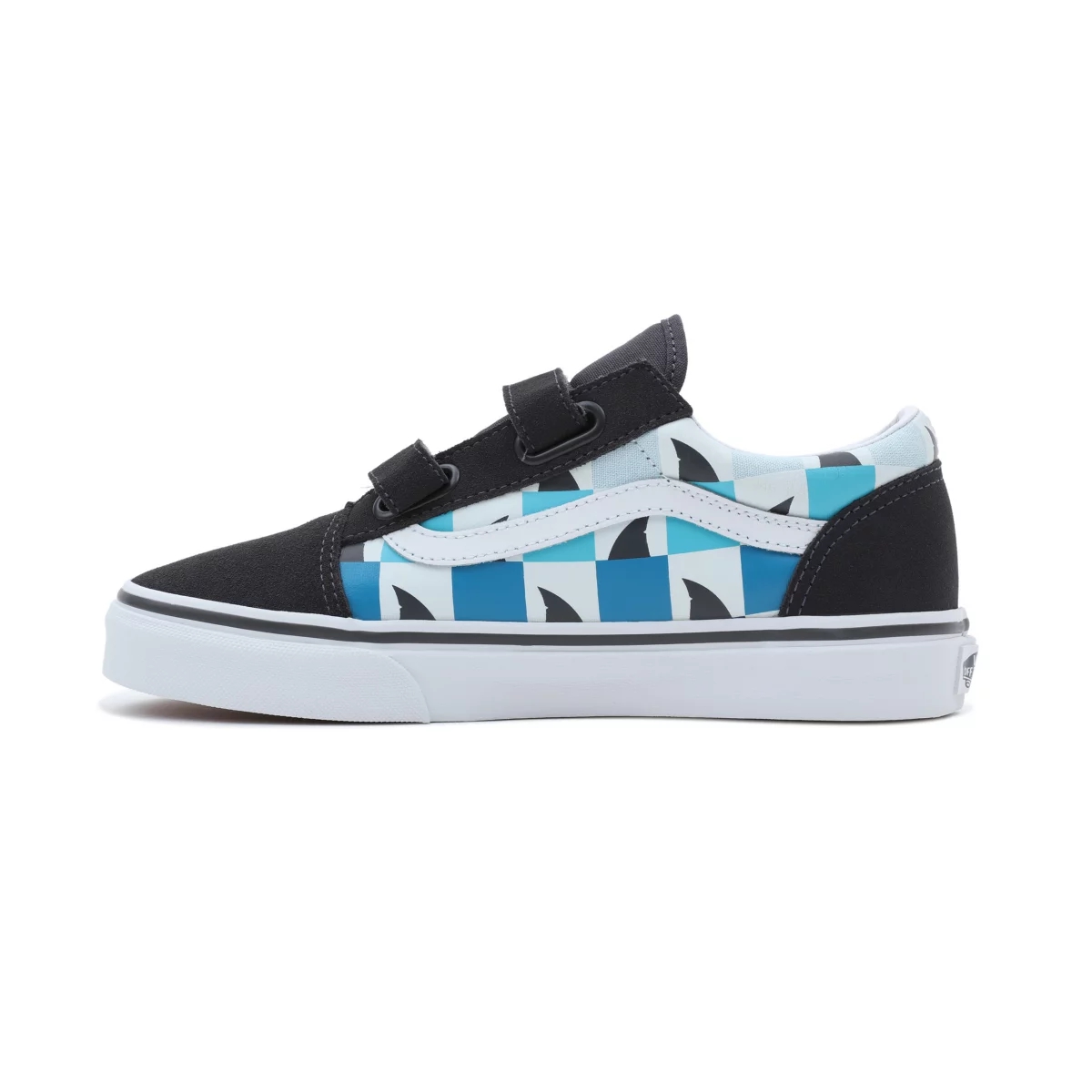 Vans Glow Checkerboard Sharks Old Skool Klittenband Noir | VN963K2KC46