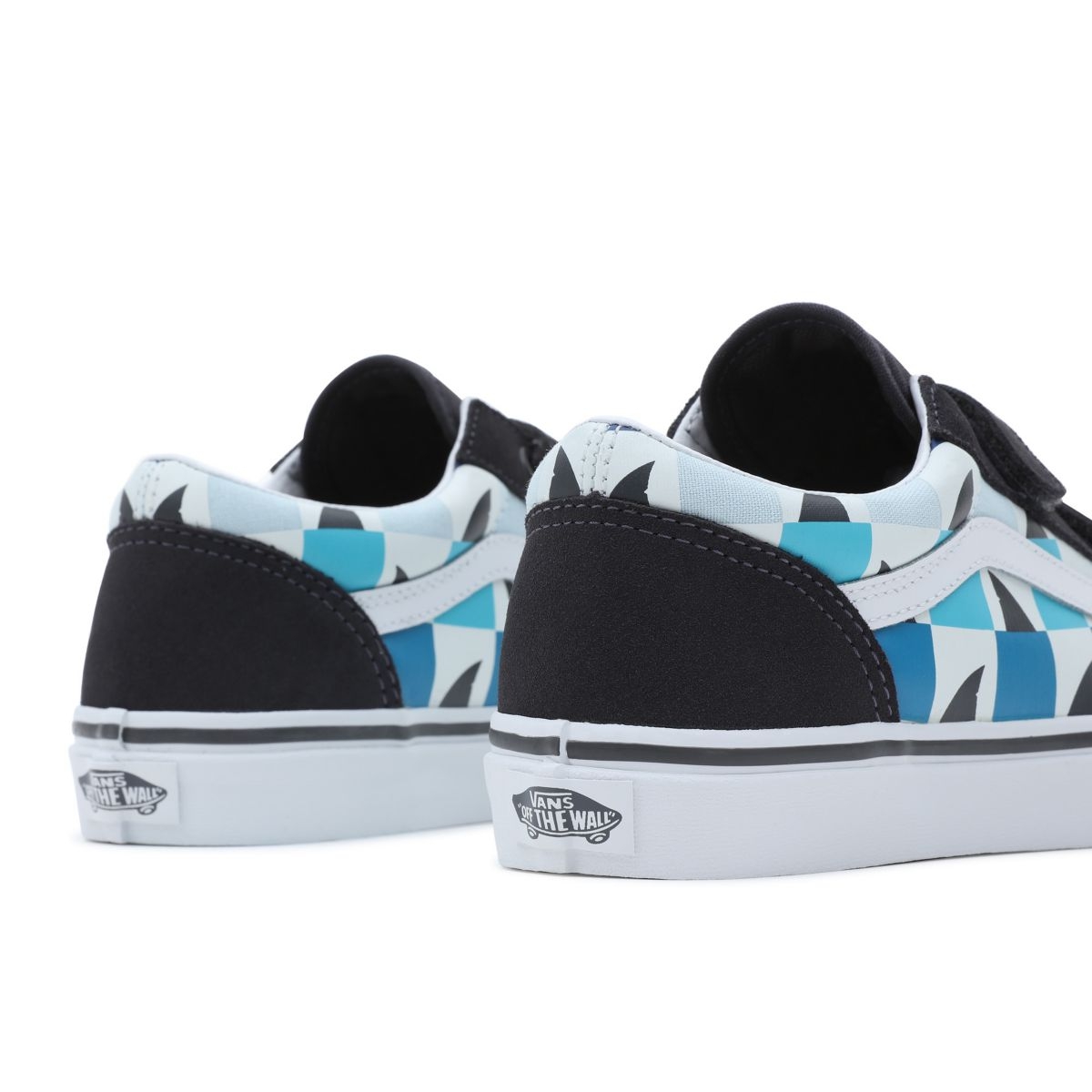 Vans Glow Checkerboard Sharks Old Skool Klittenband Noir | VN963K2KC46