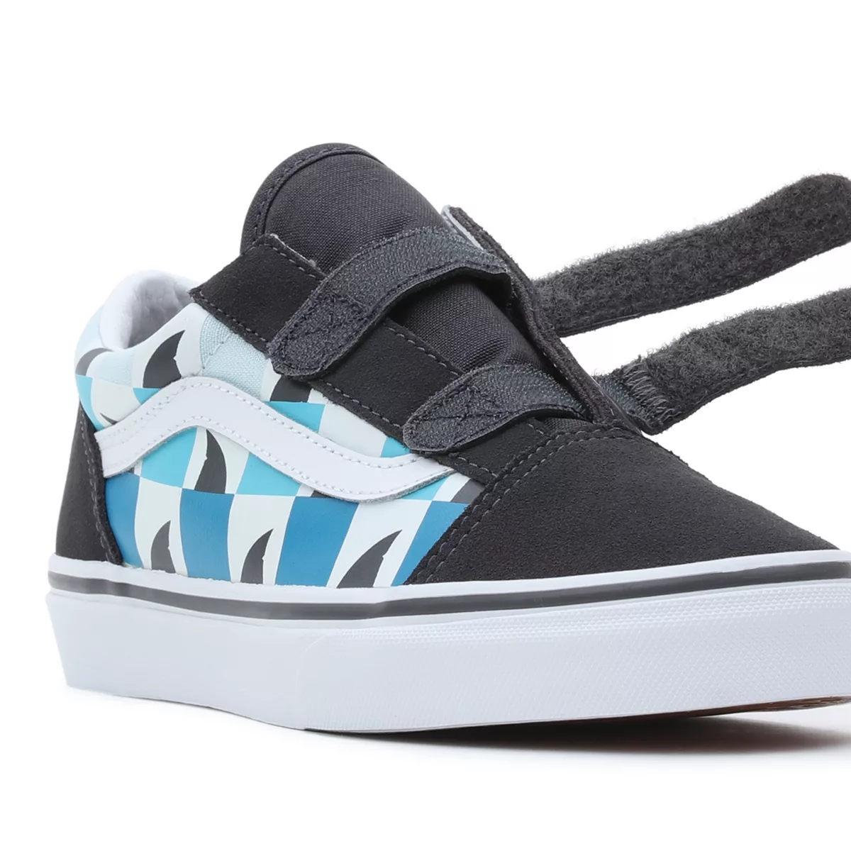 Vans Glow Checkerboard Sharks Old Skool Klittenband Noir | VN963K2KC46