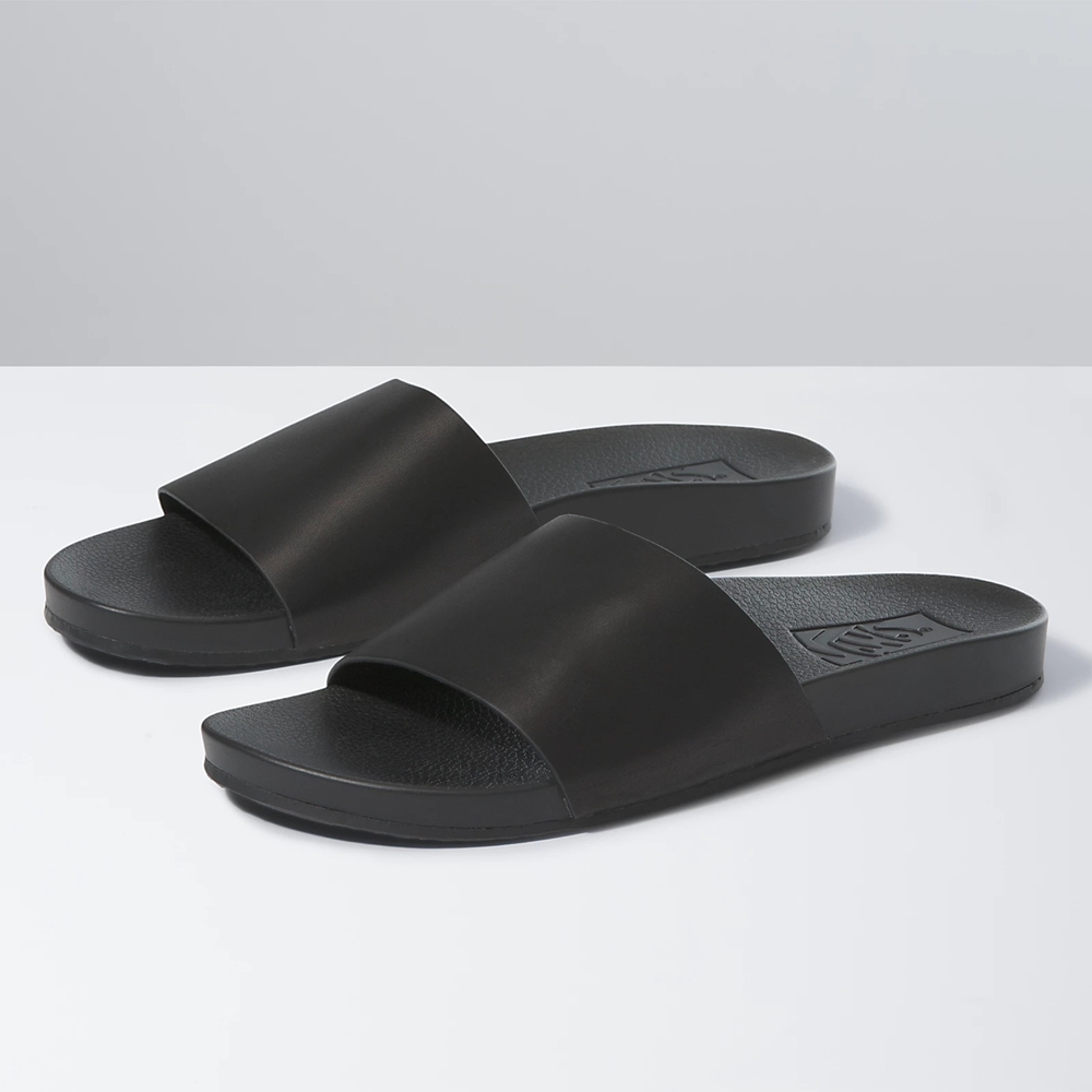 Vans Leren Decon Badslippers Noir | VN913I4UU42