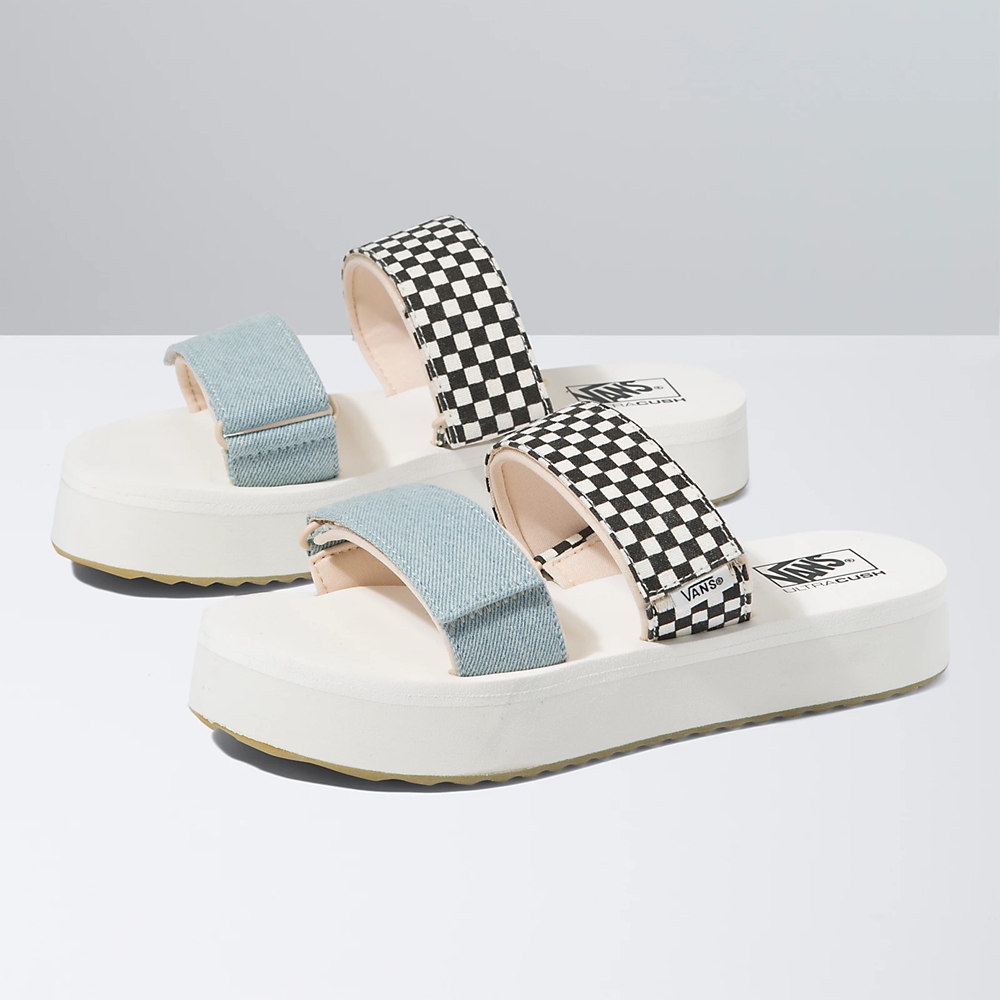 Vans Mix Match Cayucas Badslippers Mega Platform Blanche | VN584E0NB11
