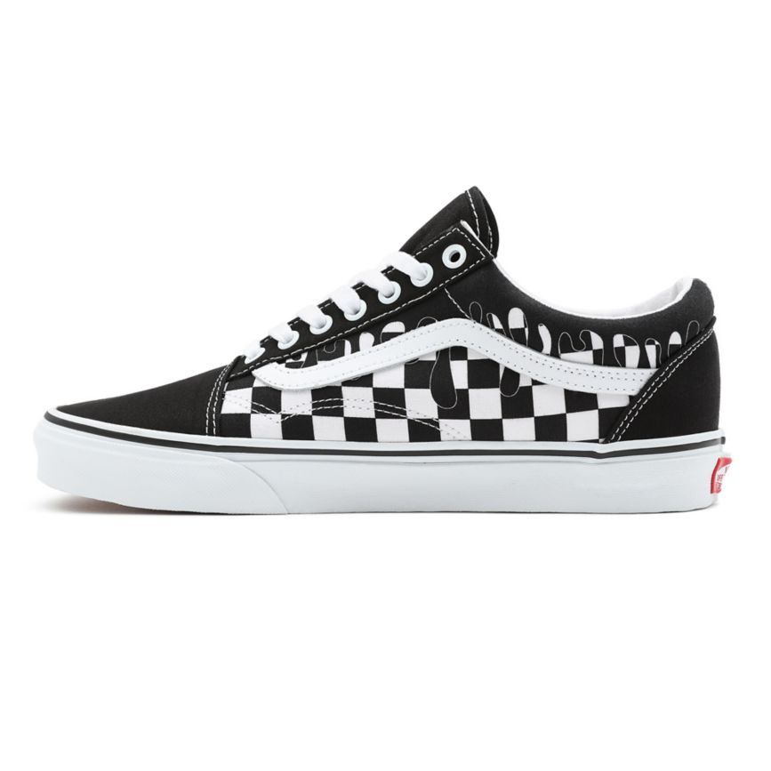 Vans Paint Drip Checkerboard Old Skool Noir | VN128M7MH14