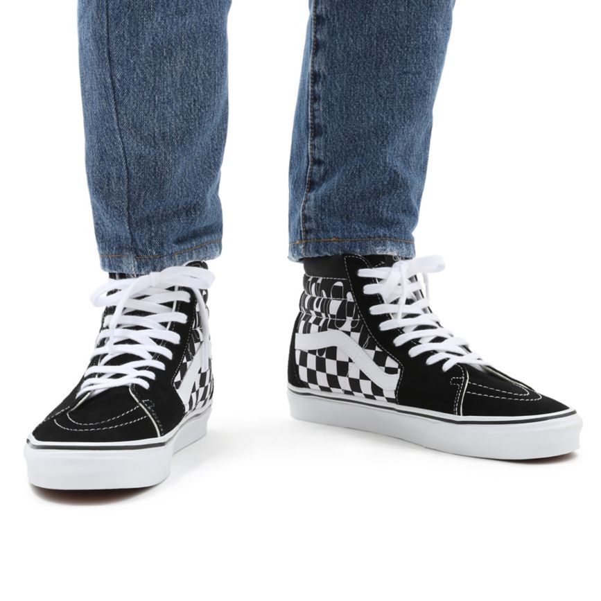 Vans Paint Drip Checkerboard Sk8-Hi Noir | VN475V4UN49