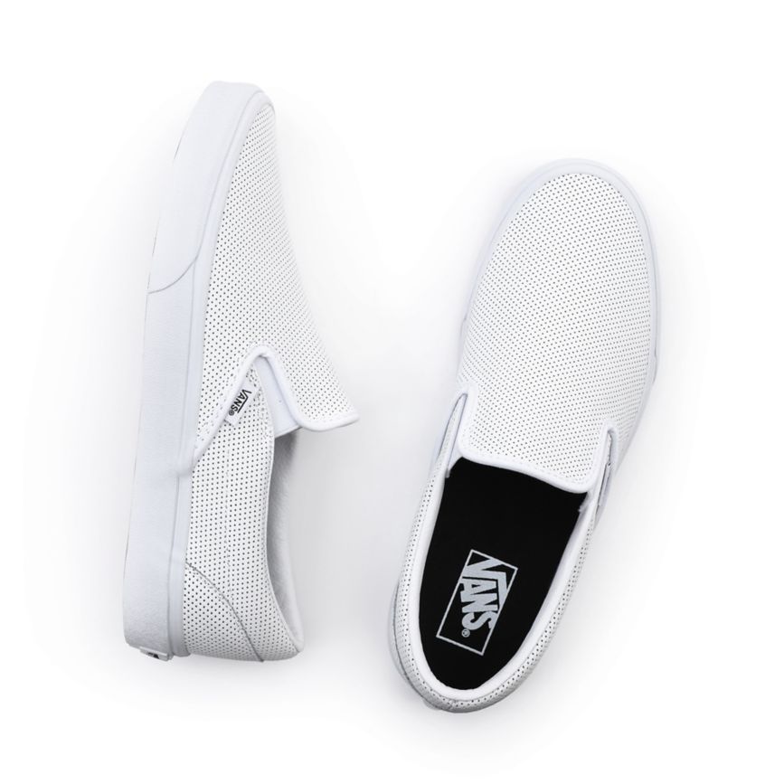 Vans Perf Leren Klassieke Slip-On Blanche | VN568V1VU86