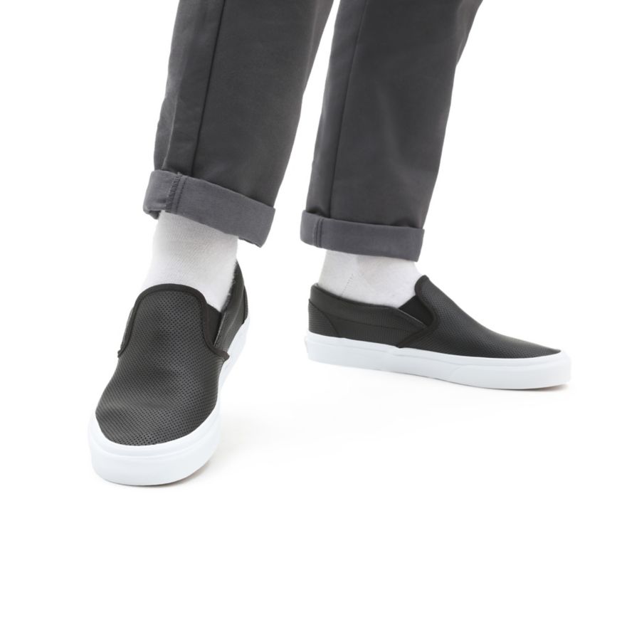 Vans Perf Leren Klassieke Slip-On Noir | VN433P4OW60