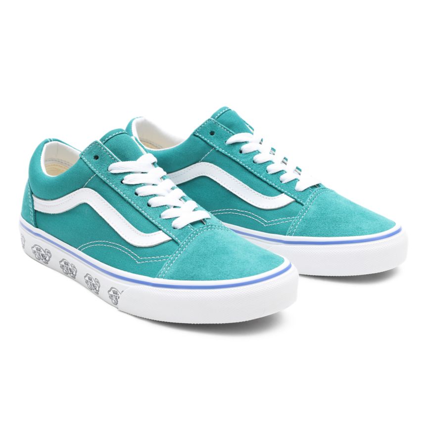 Vans Sidewall Print Old Skool Turquoise | VN539V0VR64