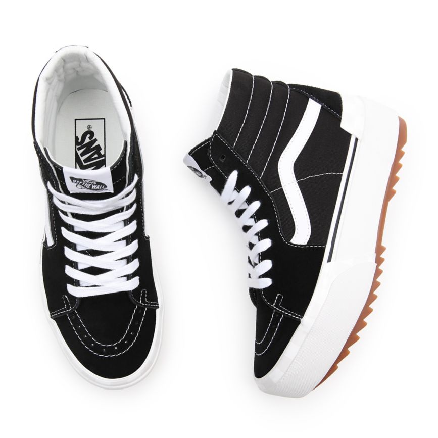 Vans Suede Canvas Sk8-Hi Stacked Noir | VN938I0MN81