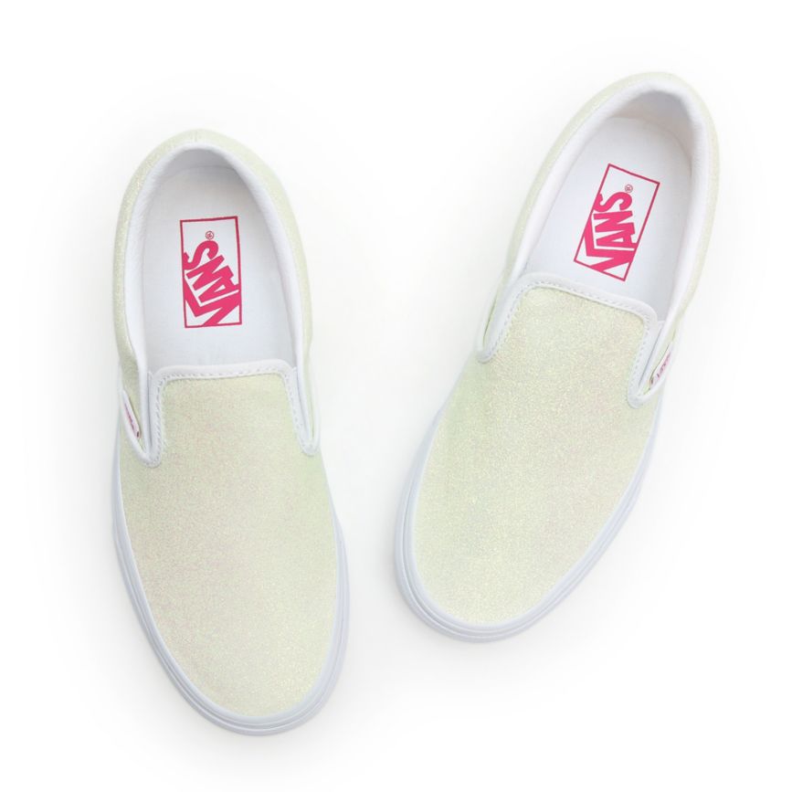 Vans UV Glitter Klassieke Slip-On Blanche | VN398F0PD08
