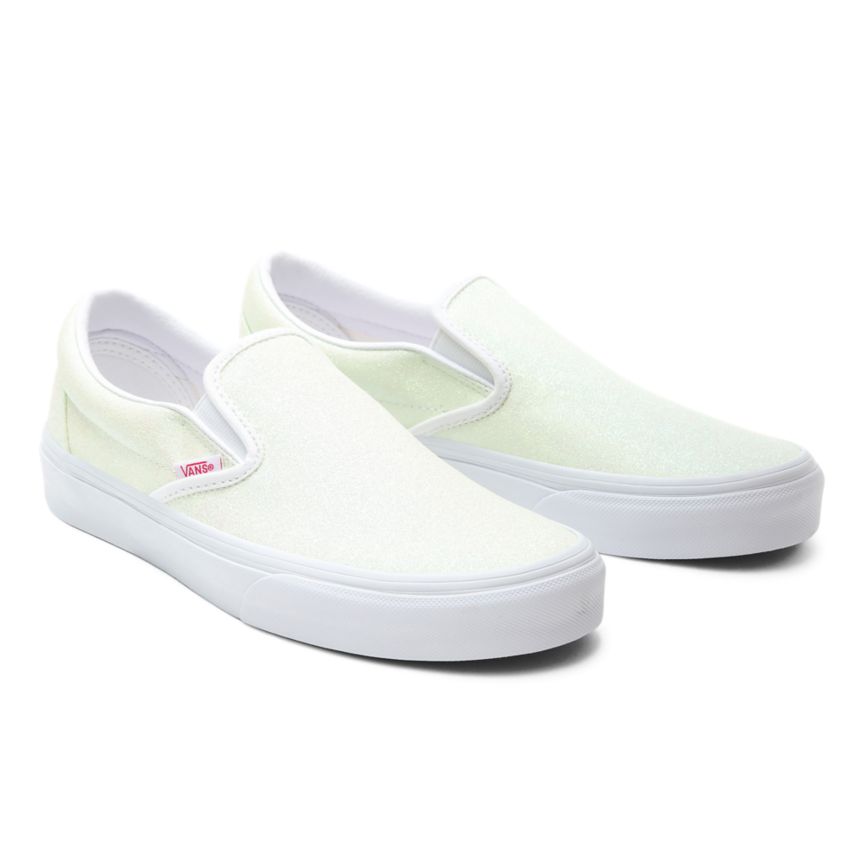 Vans UV Glitter Klassieke Slip-On Blanche | VN398F0PD08