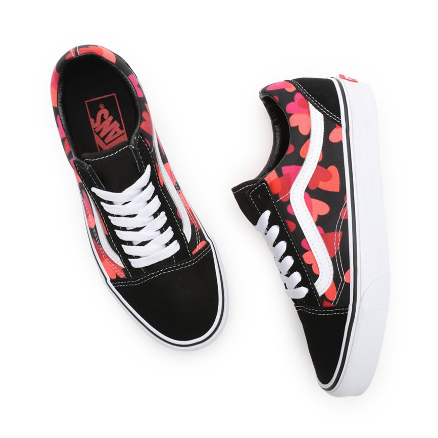 Vans Valentines Hearts Old Skool Noir | VN076T9QA17