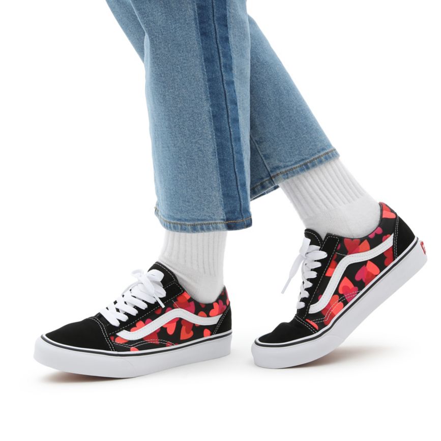 Vans Valentines Hearts Old Skool Noir | VN076T9QA17