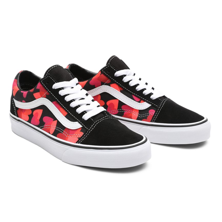 Vans Valentines Hearts Old Skool Noir | VN076T9QA17